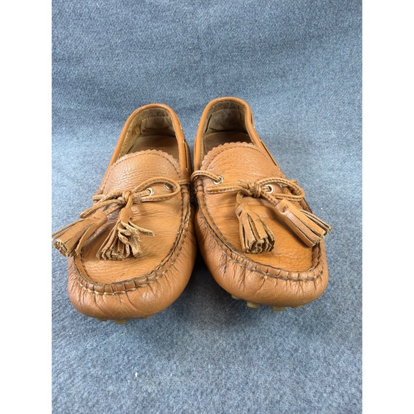 Coach Nadia Driving Moccasins Women 8.5B Tan Leather Tassel Loafers A0954 - Picture 3 of 8